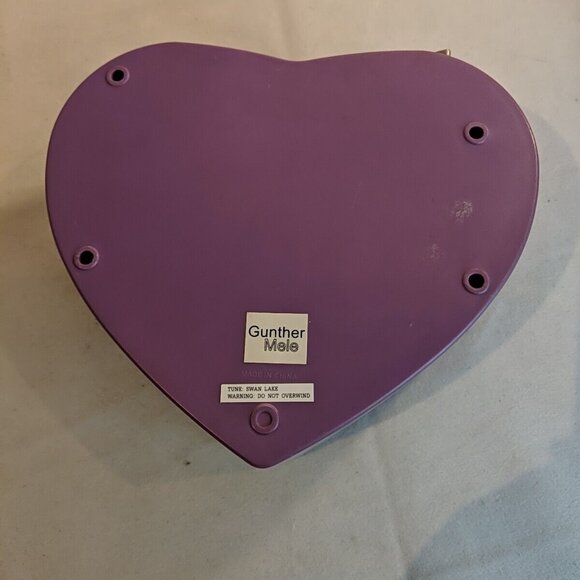 Barbie Gunther Mele Swan Lake Music Box Jewelry Heart Vintage Purple Dancing Dol - Picture 7 of 12